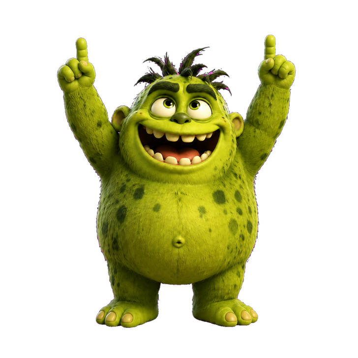 Take the Hunger Monster Assessment Hangry the Hunger Monster pointing toward the Hunger Monster Assessment button